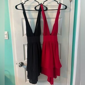 NWOT SHEIN Vcay Black and Red Cross back Halter Dresses size XL
